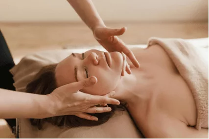 A woman receiving a soothing massage